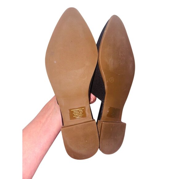 Steven New York Valdez Knit Black Textured Mule Flats 9 Classic Money Minimalist - Picture 9 of 10